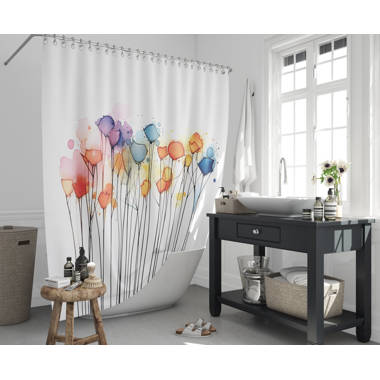 Nature Floral Ivy Fairy Theme Shower Curtain + Hooks East Urban Home Size: 69 W x 70 L