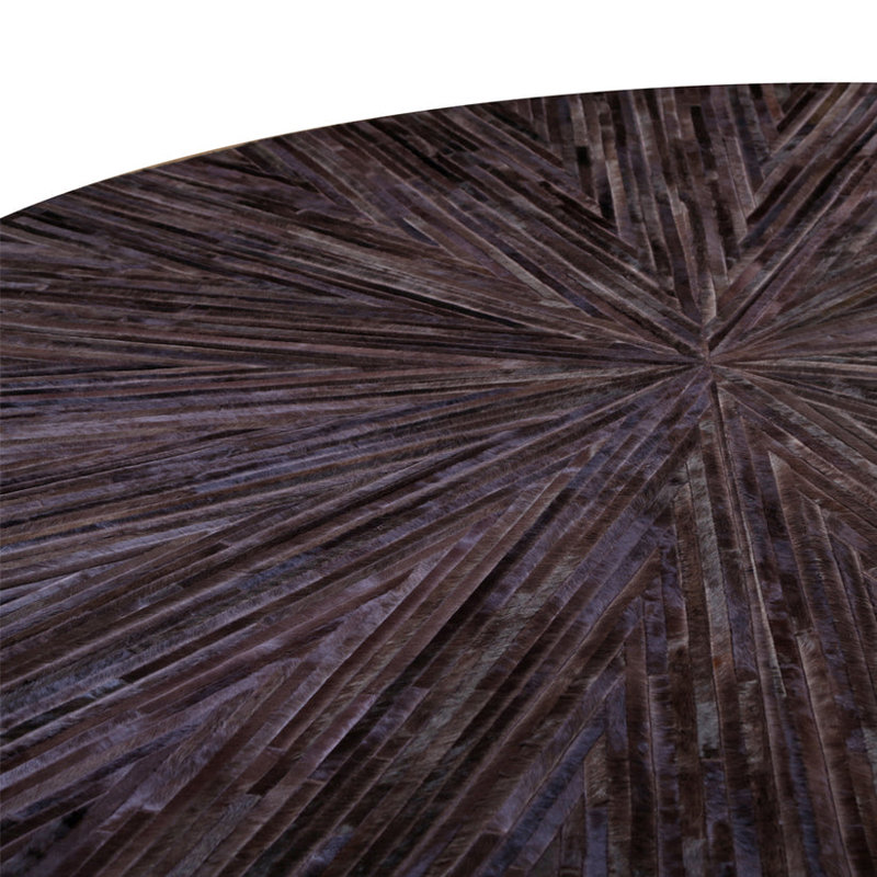 Art Hide Cowhide Area Rug in Brown, Round 4'