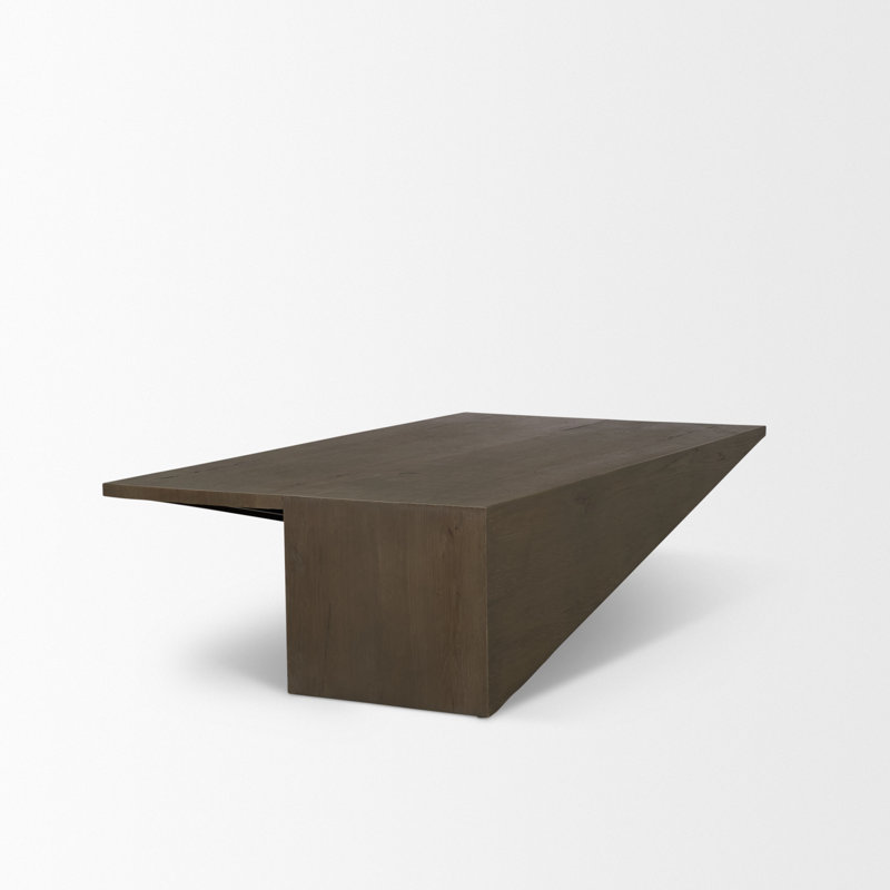 West Solid Wood Coffee Table, Dark Brown