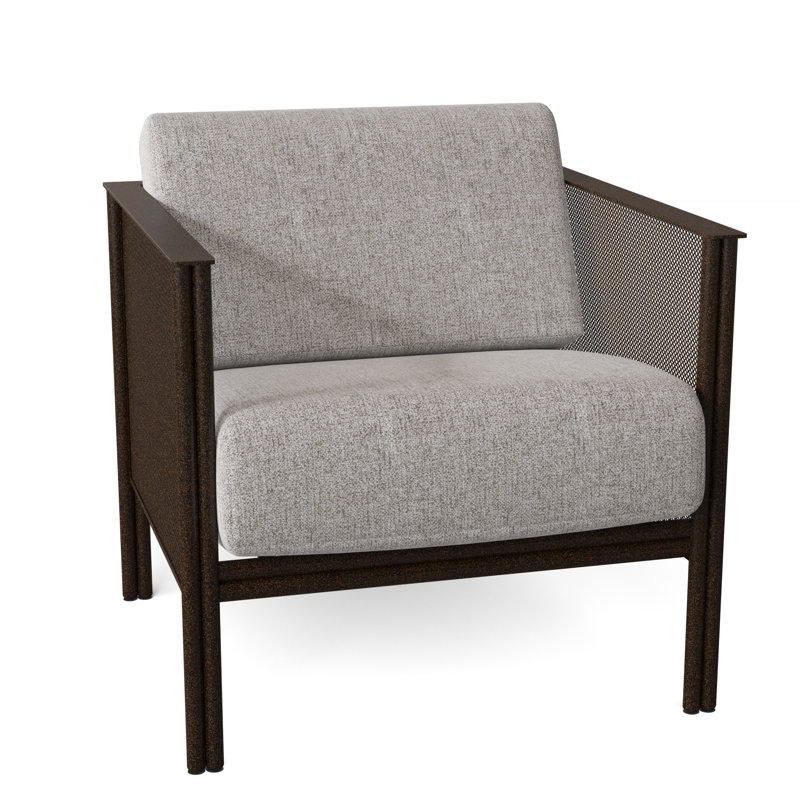 Jax Outdoor Lounge Chair, Impact Vapor Gray Sunbrella®, Chestnut Brown