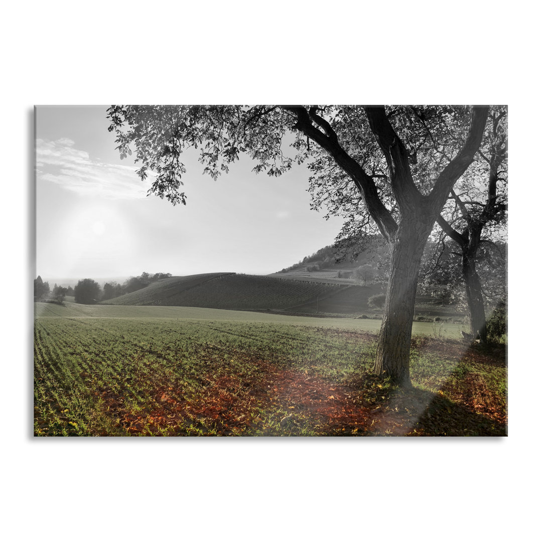 Glasbild Landschaft im Herbst