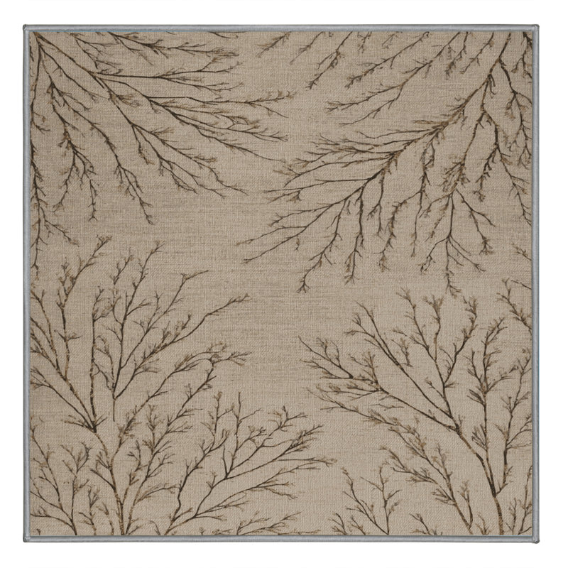 Tapis gris lavable à la machine, Carré 8 pi
