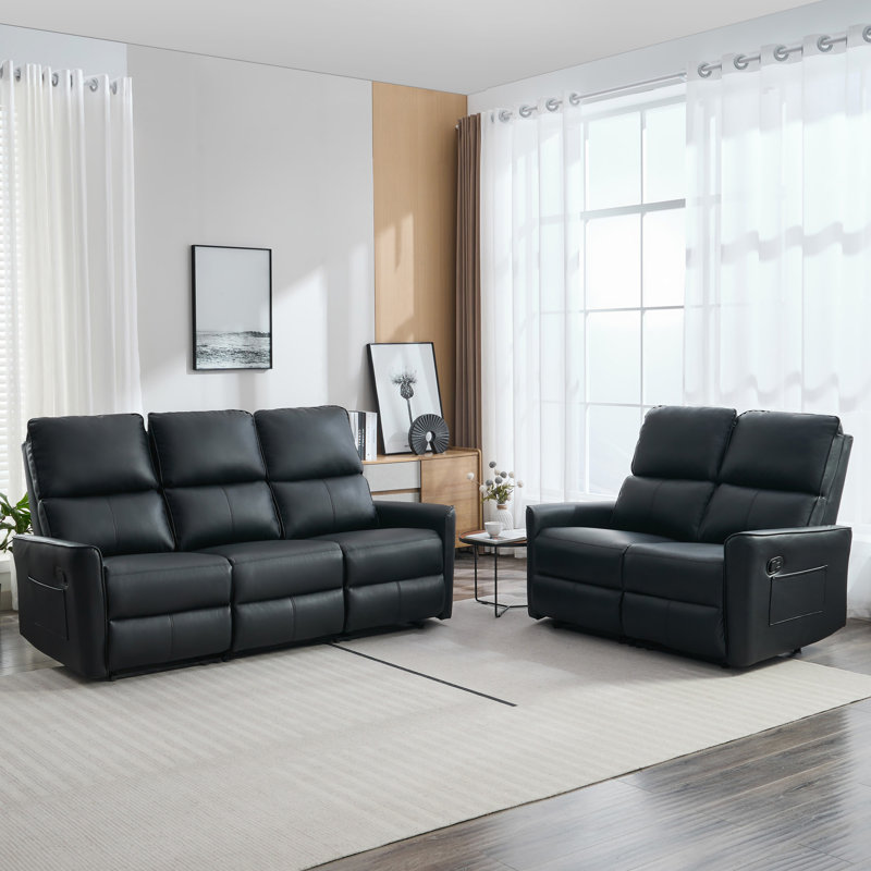 Ellodie Living Room Sets, Black