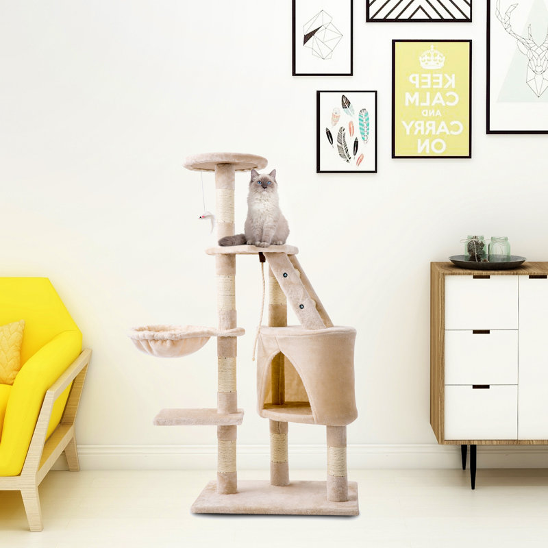 Adrienne 110 cm H Cat Tree / Condo, Beige