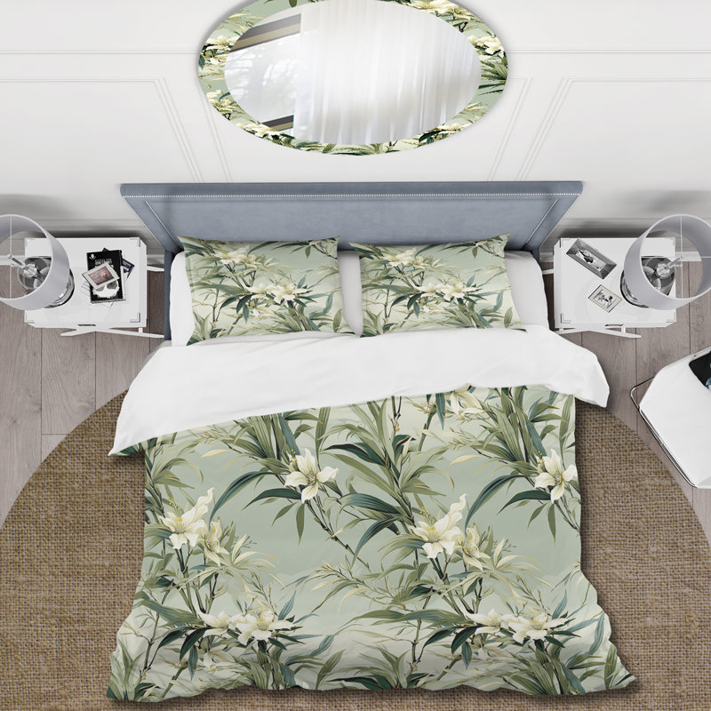 Literie Bamboo Fusion Tropical, Housse de couette pour très grand lit et 2 très