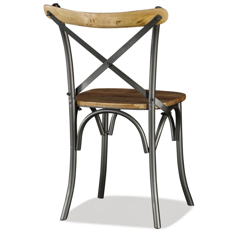 48cm H Cross Back Side Chair, Silver