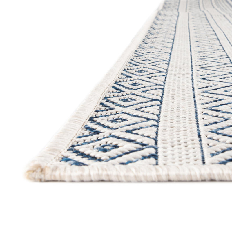 Tapis intérieur / extérieur en polypropylène tissé à la machine Evolet, Carré 7 pi 10 po