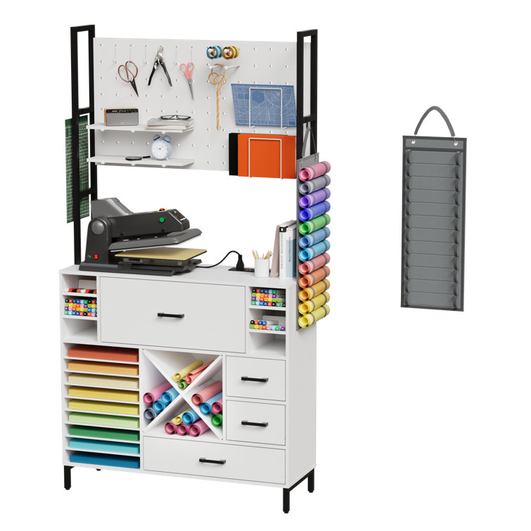 Craft Organizers and Storage Cabinet, Cricut Accessories w Charging Station