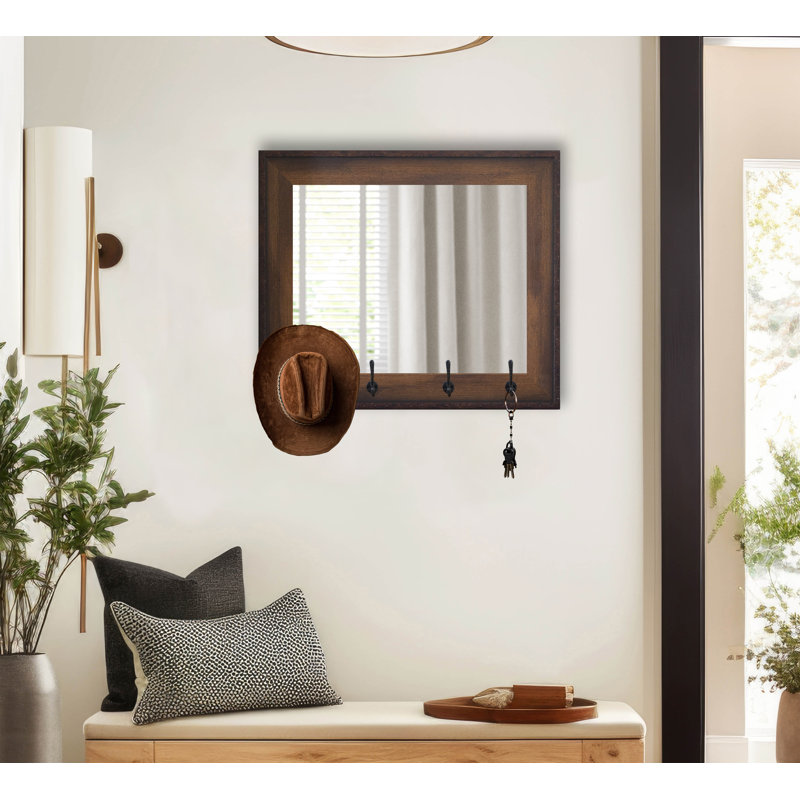 Miroir mural en bois rectangulaire