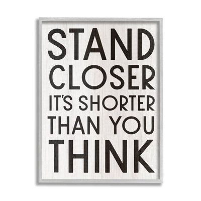 " Stand Closer Funny Bathroom Wood Texture Word Design " by Daphne Polselli