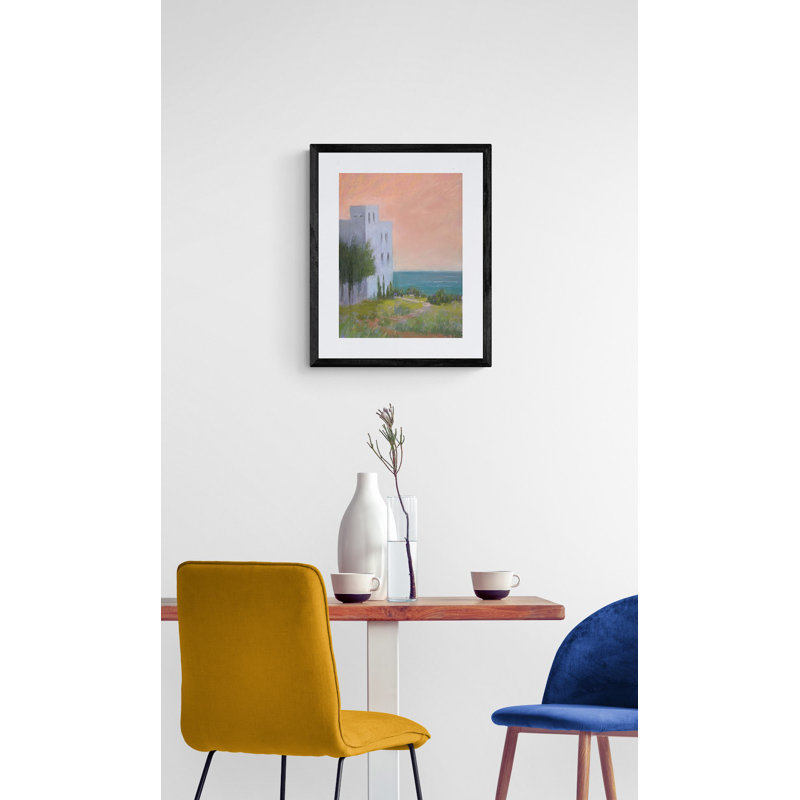 Terranea Print by Dina Gardner, 31.25" H x 25.25" W x 0.88" D, Black Framed Paper, White