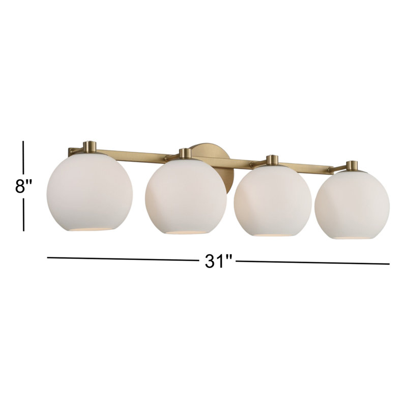 Ansley 4 - Light Dimmable Vanity Light, Aged Brass