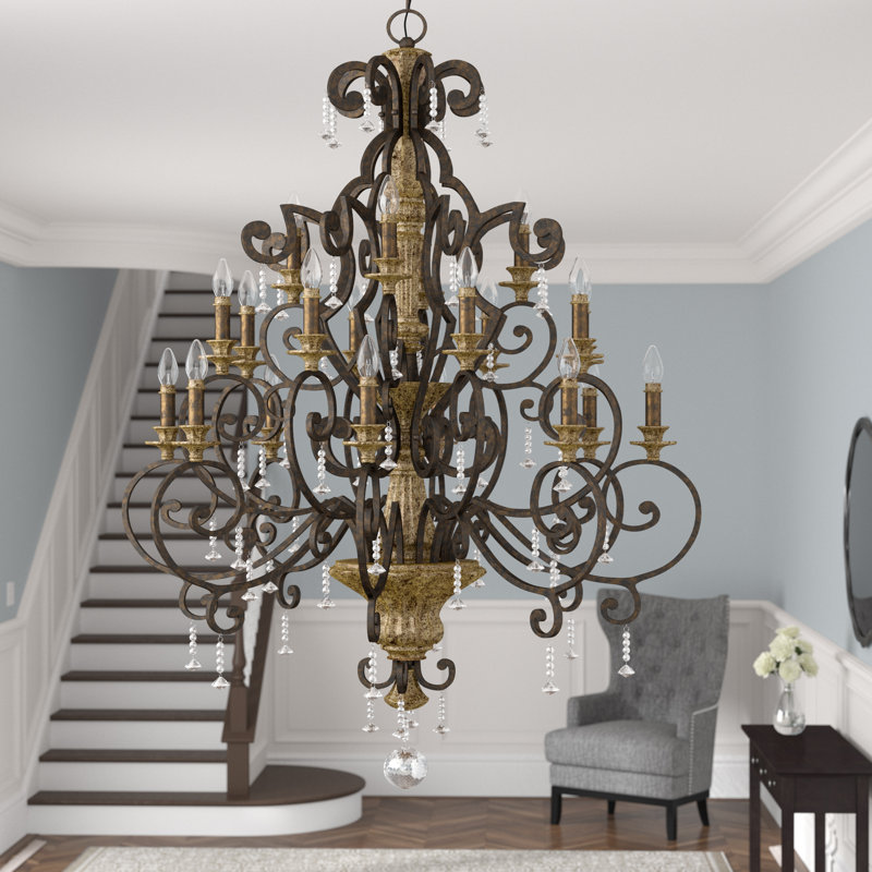 Nyah 20 - Light Dimmable Tiered Chandelier