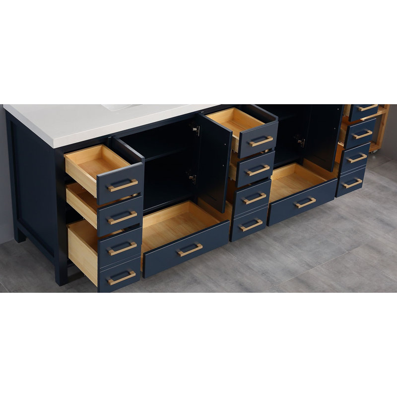 Ensemble de meuble-lavabo double 84 po Uckfield, Bleu marine, Empira