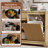 13 Gallon Tilt Out Trash Cabinet with Drawers, Hidden Deodorizing Negative Ion Trash Storage Cabinet-125377050