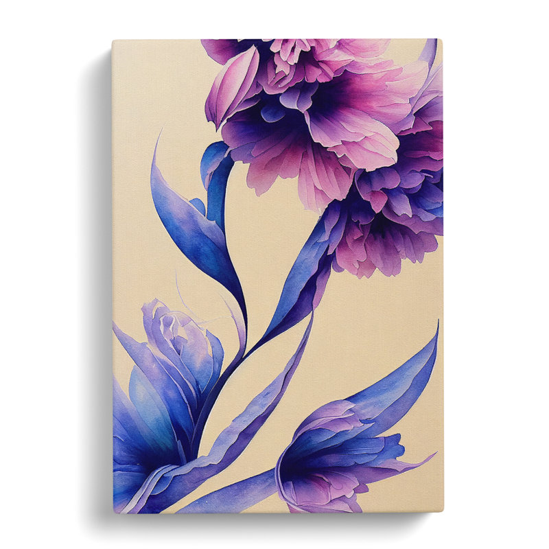 Dreamy Watercolour Flowers No.3 - Wrapped Canvas, 50cm H x 35cm W x 3cm D
