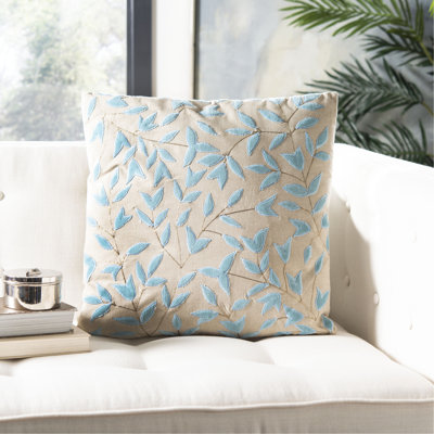 Joslyn Embroidered Cotton Throw Pillow