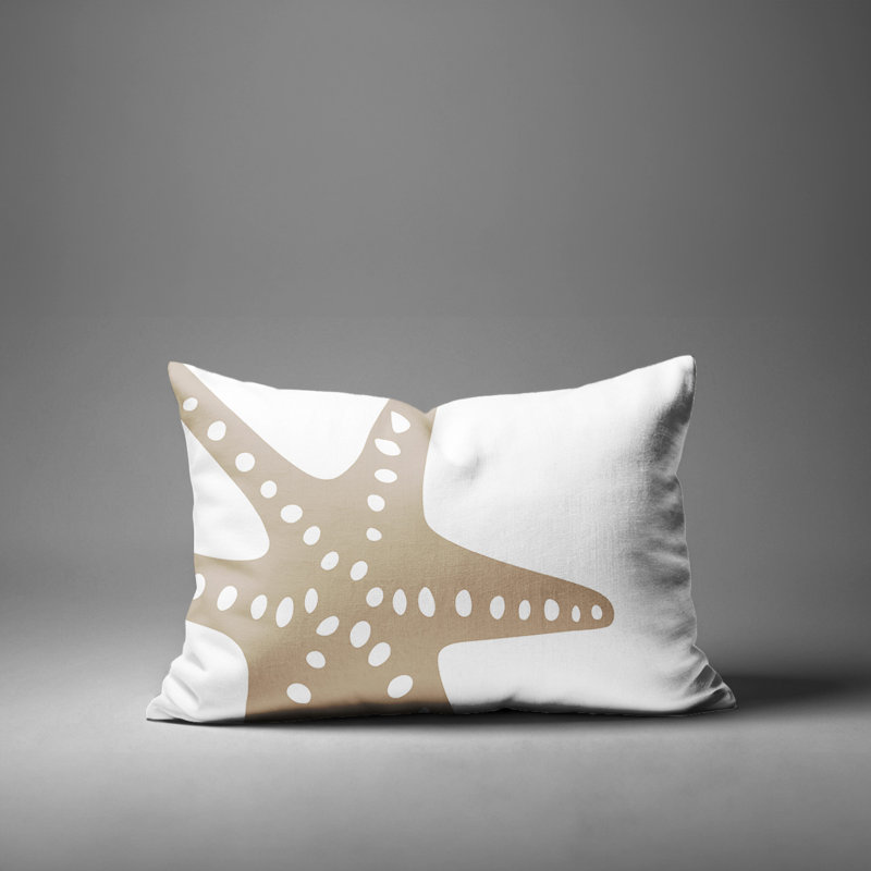 Barnon Reversible Throw Pillow, Beige, 14"H x 20"W