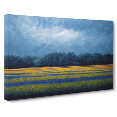 Expressive Bluebell Field - Wrapped Canvas