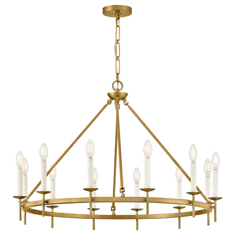 Hinkley Copley Chandelier, Lacquered Brass