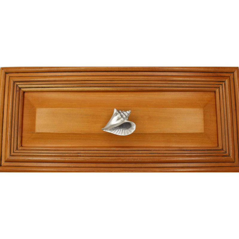2" Conch Shell Right Facing Knob, Brushed Nickel