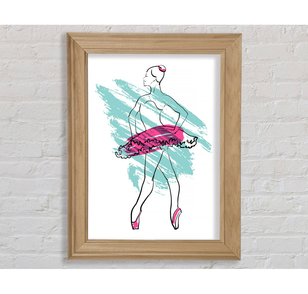 Blau Rosa Ballerina 1 - Druck