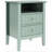 18" Green Fluted Nightstand with 2 Drawers, Modern Bedroom Bedside Table, Sofa Side End Table with Storage-301083587-301083597