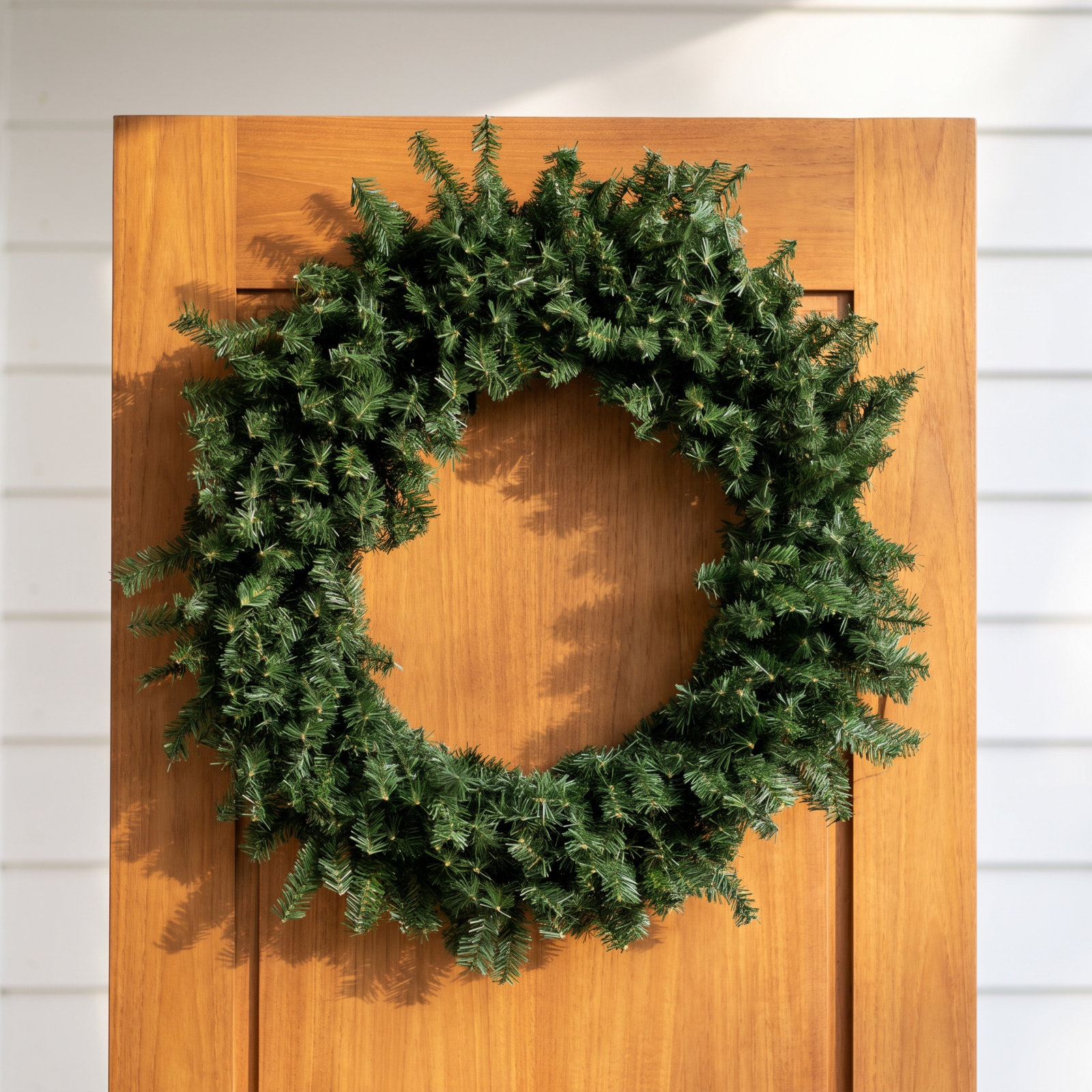Artificial Canadian Pine Wreath Unlit, 20" H x 20" W x 3" D