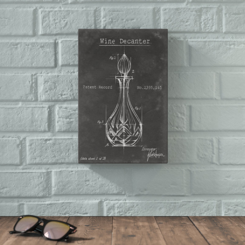 Barware Blueprint VIII by Ethan Harper - Drawing Print Print, Wrapped Canvas, 30cm H x 20cm W