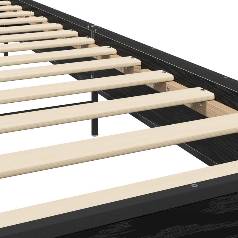 Bed Frame, Black Oak