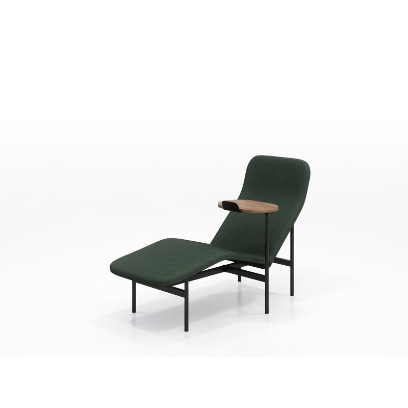 Avalon Chaise Lounge With Swivel Table, European Beech, Forest