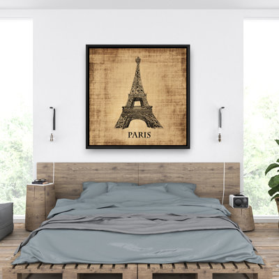 Eiffel Tower Illustration - Framed Canvas for Home Decor
