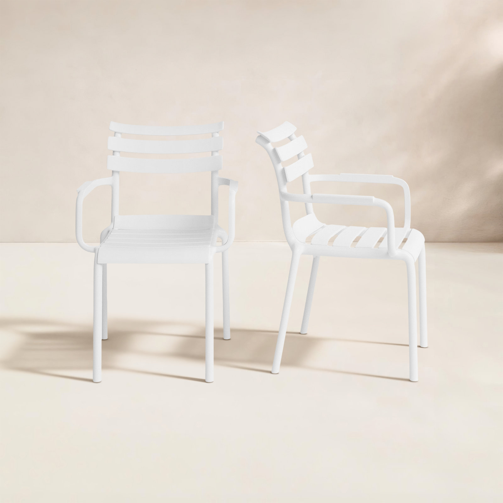 Aragons Stackable Patio Armchair, White