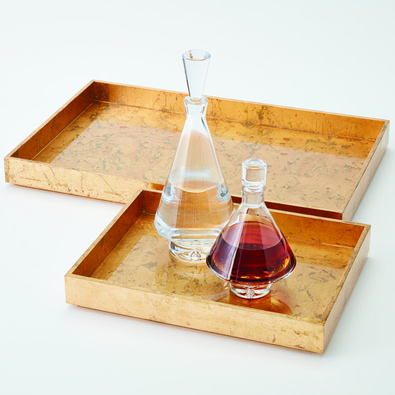 MDF Decorative Tray, 2.25" H x 18" D x 18" D, Luxe Gold