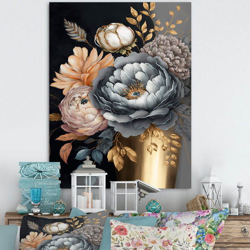 «Blue Blooming Bouquet II», impression sur toile, H 44 po x l 34 po x P 1,5 po, Toile tendue