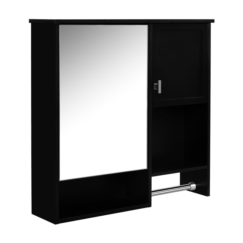 Armoire murale de salle de bain avec miroir - 29,51 po x 28,74 po, tablette réglable, peu encombrante, tablettes modernes de 7,3 po, verre à haute densité, économie