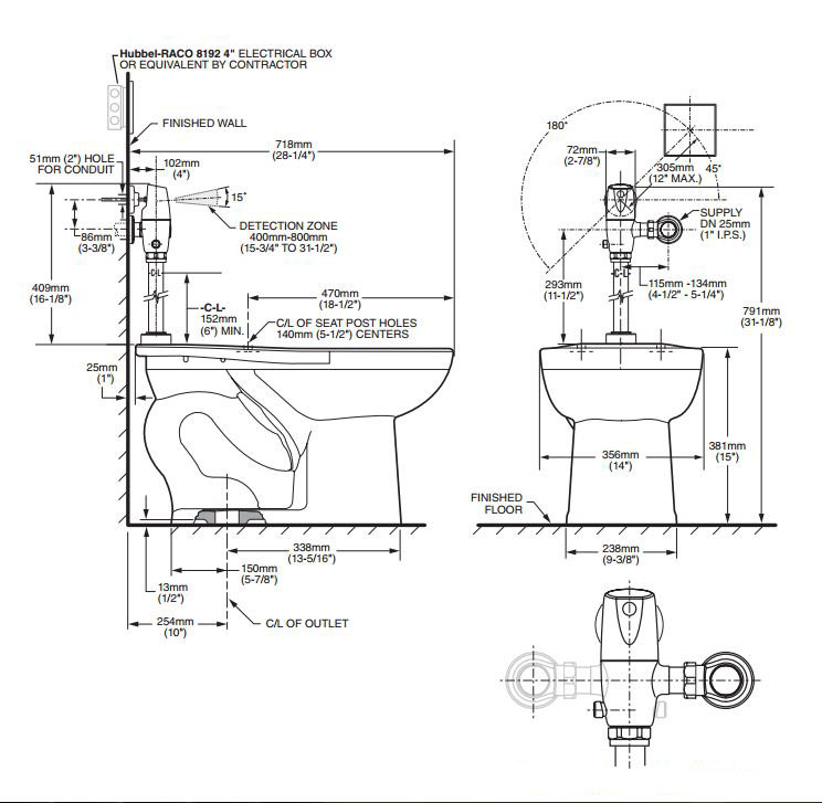 Toilette allongée avec système d'auto-nettoyage Madera