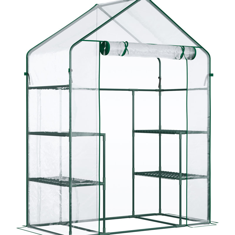 Ensemble de serre portative, 5 pi x 2,5 pi 6,5 pi, 3 tablettes, couverture, serre de jardin 6,5 pi avec jardin, avec plantes transparentes