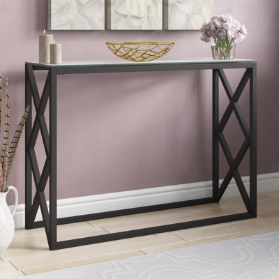 Wynnifred 42'' Glass Top Console Table