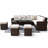 Iverson 8-Piece Wicker Aluminum Sectional Seating Group with Cushions-1226630961