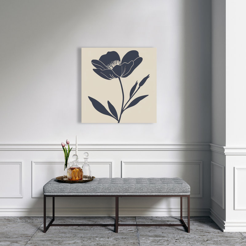 La fleur - toile beige, décoration intérieure | Décoration murale élégante