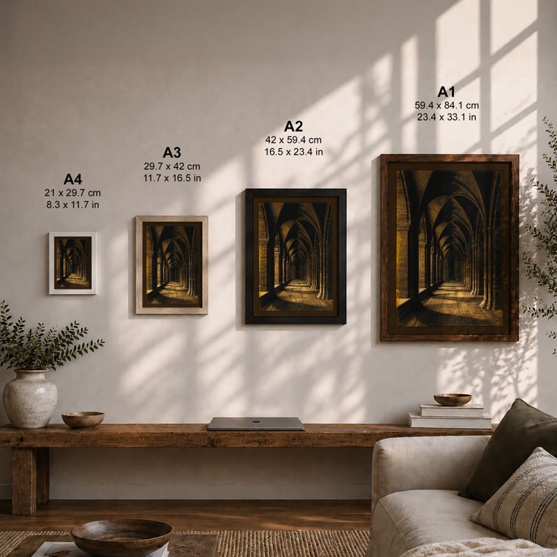 Cathedral Light Industrial - Framed Print, A3 - 42.0 x 29.7 cm, White