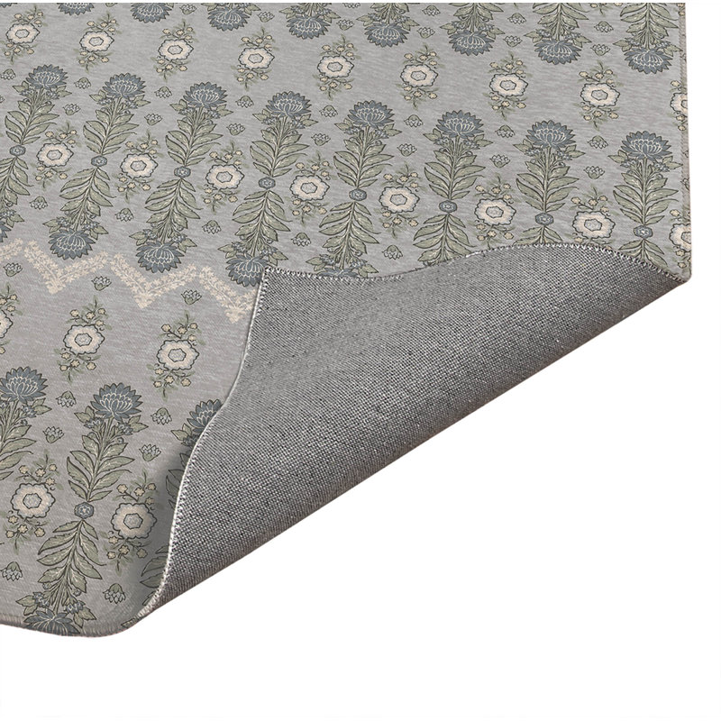 Kalina Low Profile Kitchen Mat, Gray, Rectangle 4' x 6'
