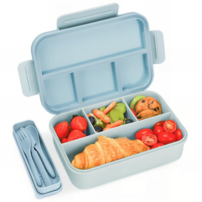 Prep & Savour Lunch Box 1300ML,Leak-Proof Bento Lunch Box with 4 Compartments,Kids Lunch Box Bento Box Adult with Cutlery, Snack Boxes Bento Boxes with Compartments for School Kindergarten Office