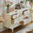 Creamy white solid wood 7-drawer storage cabinet