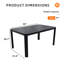 Table de foyer d'extérieur Modern, aluminium, brun bourbon, trou de parasol, pieds réglables d'extérieur de couleur aluminium, avec structure, antidérapant