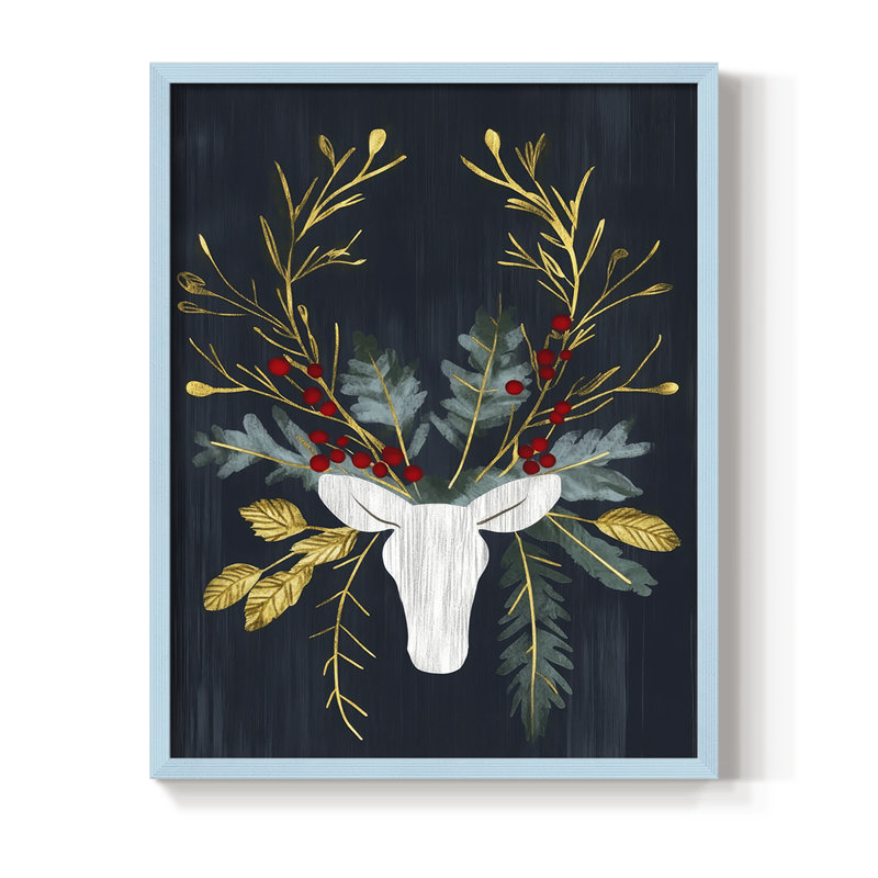 Reproduction encadrée - bois massif, H 21 po x l 17 po, Bleu