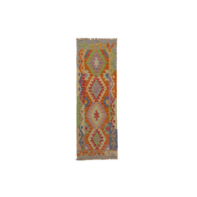 Runner Anaheim Geometric Hand Knotted 20cm X 60cm Area Rug