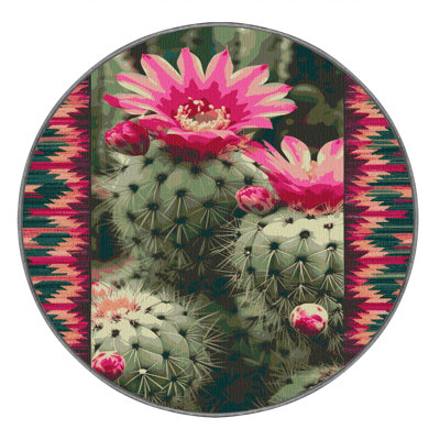  Washable Prickly Pear Southwestern Area Rug