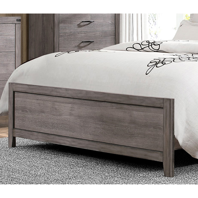 Lit à panneaux simple brun-gris avec tête de lit en similicuir et revêtement de surface - Élégante pièce de chambre à coucher